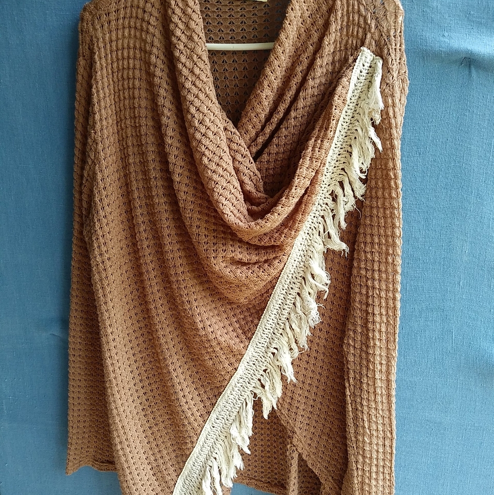 Kori America Rose Pink Woven SZ Medium Shawl Cover Up  Y1